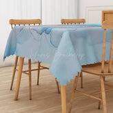 Lofaris Cute Glitter Tablecloth with Jade and Blue Gradient for Mermaid or Under the Sea Themed Party Decor